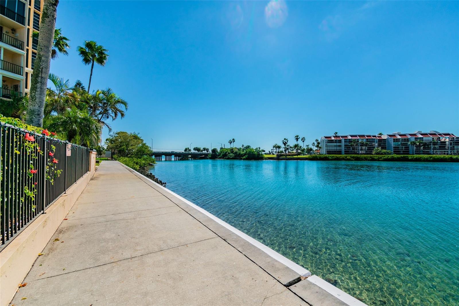 Gorgeous, wide walking path next to the seawall, does a complete loop around the community