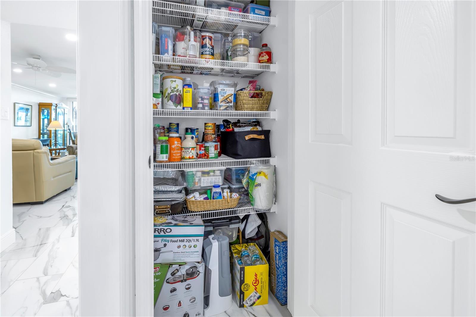 Closet in bedroom 1 used for pantry