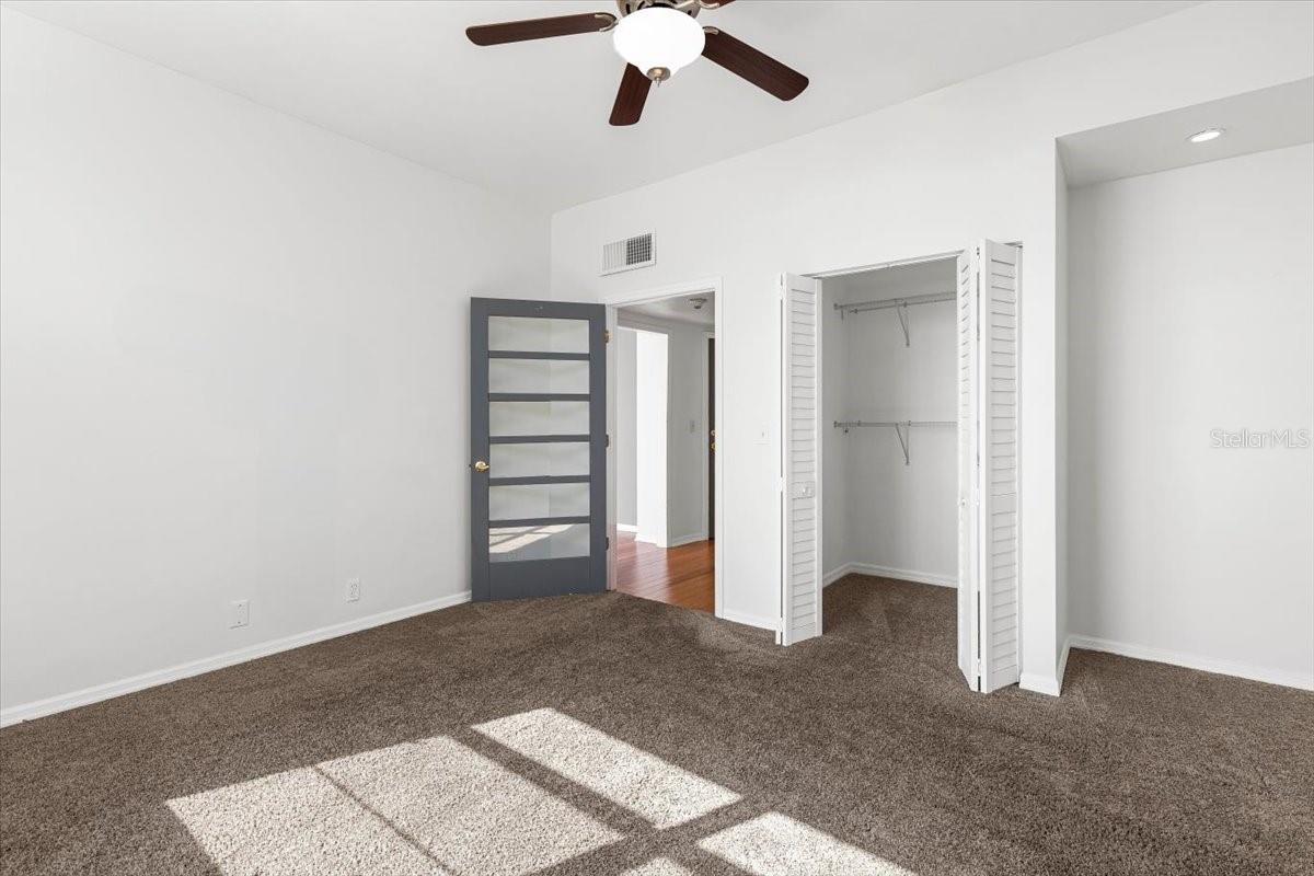 Walk-in closet in the bedroom