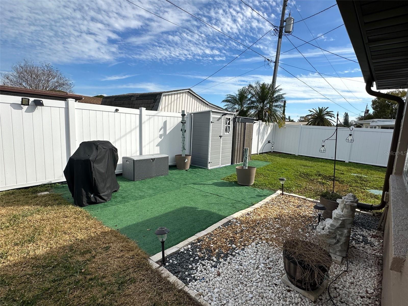 Back Yard and Storage Sheds