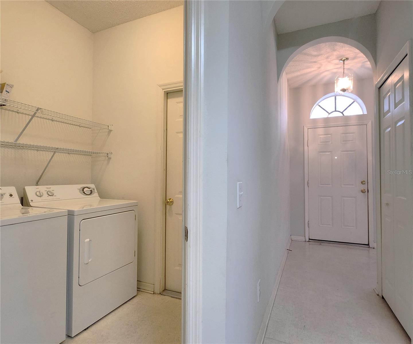 Laundry room inside the home