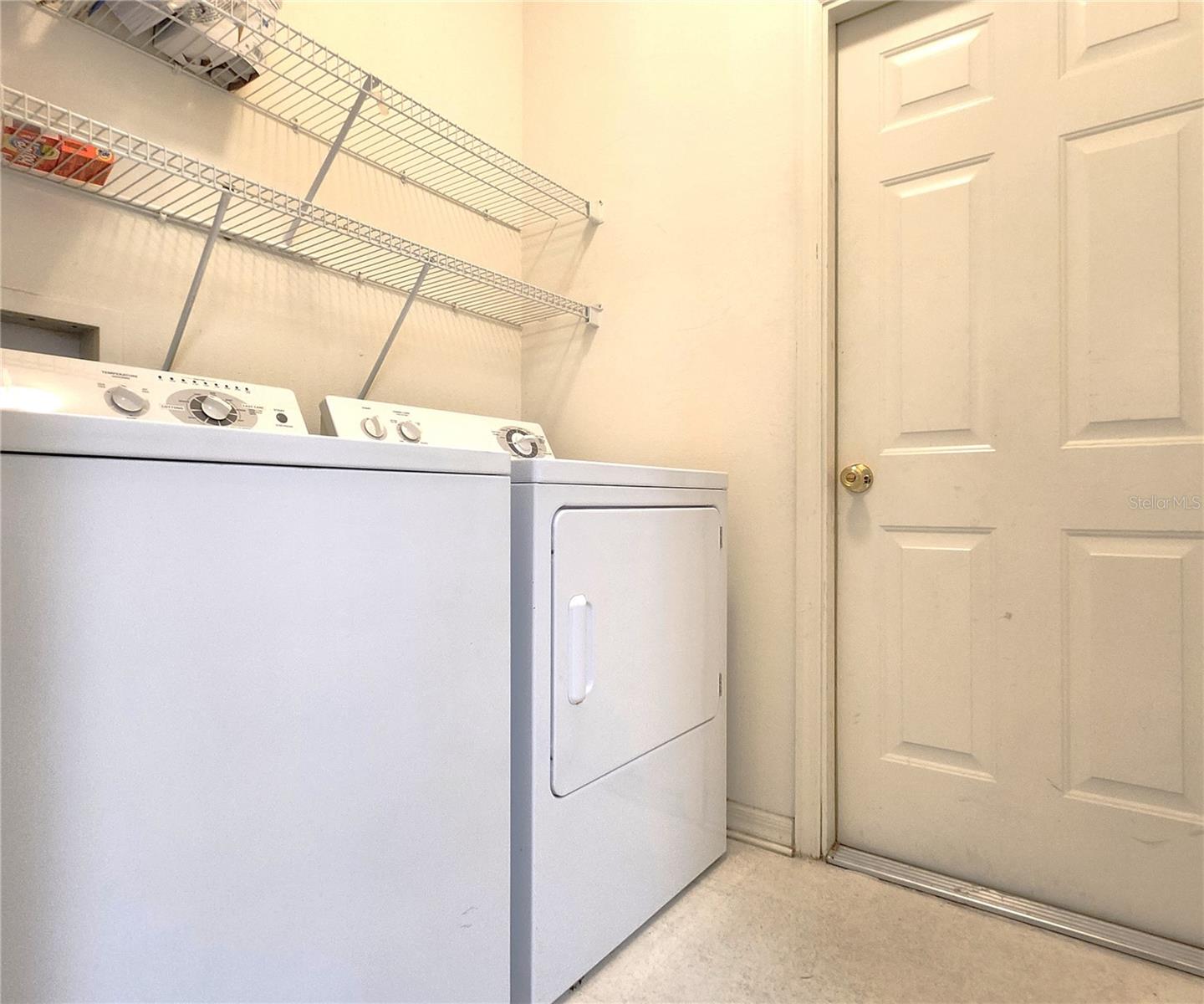 Laundry room inside the home