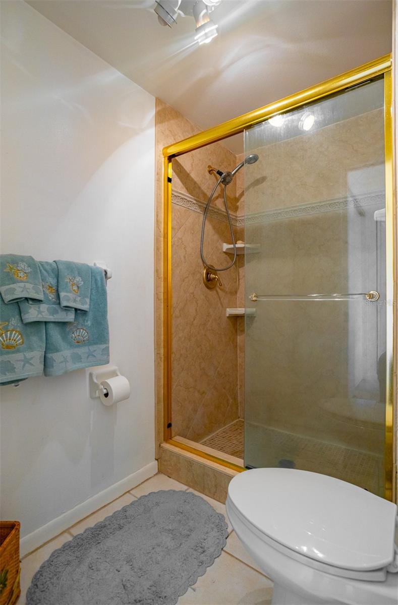 Separate shower and water closet