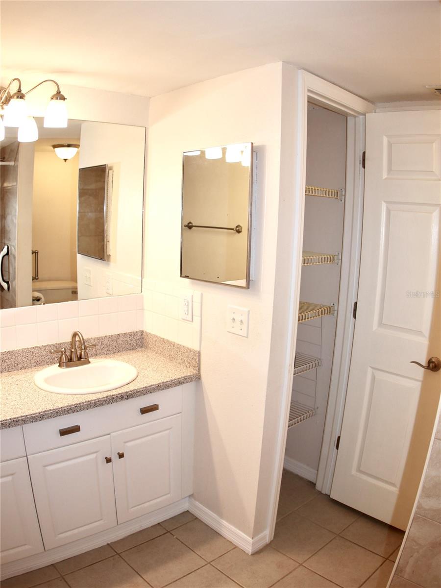 Linen Closet in Bathroom