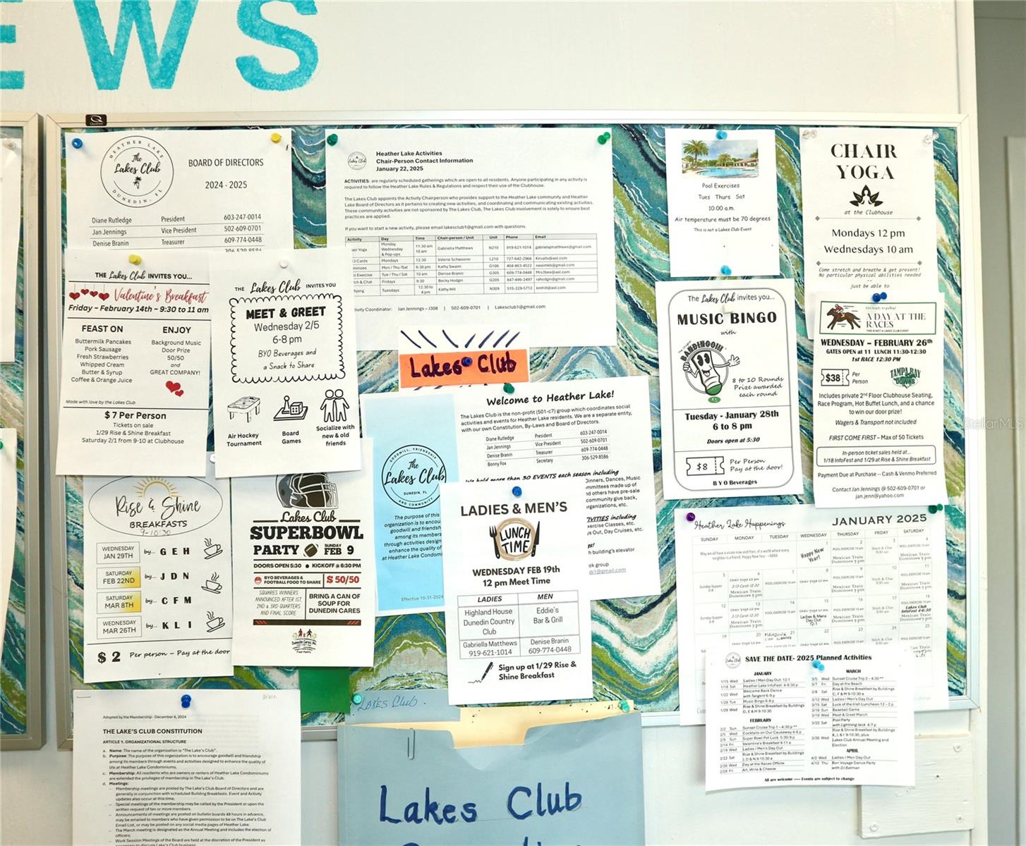 Many Community Happenings Posted on the Clubhouse Activity Board