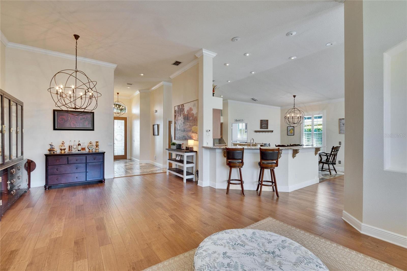 All common areas have gorgeous marble or hardwood floors.