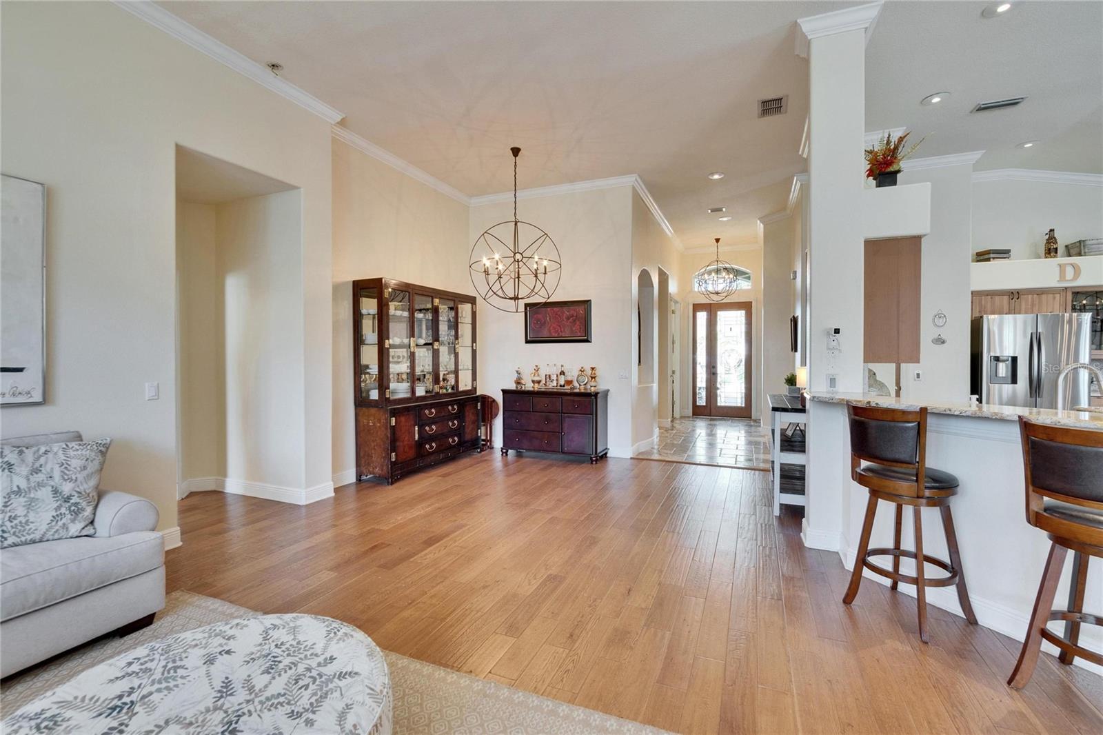 All common areas have gorgeous marble or hardwood floors.