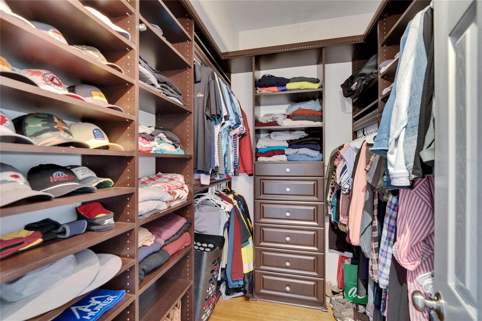 Walk In Closet with Custom Shelving