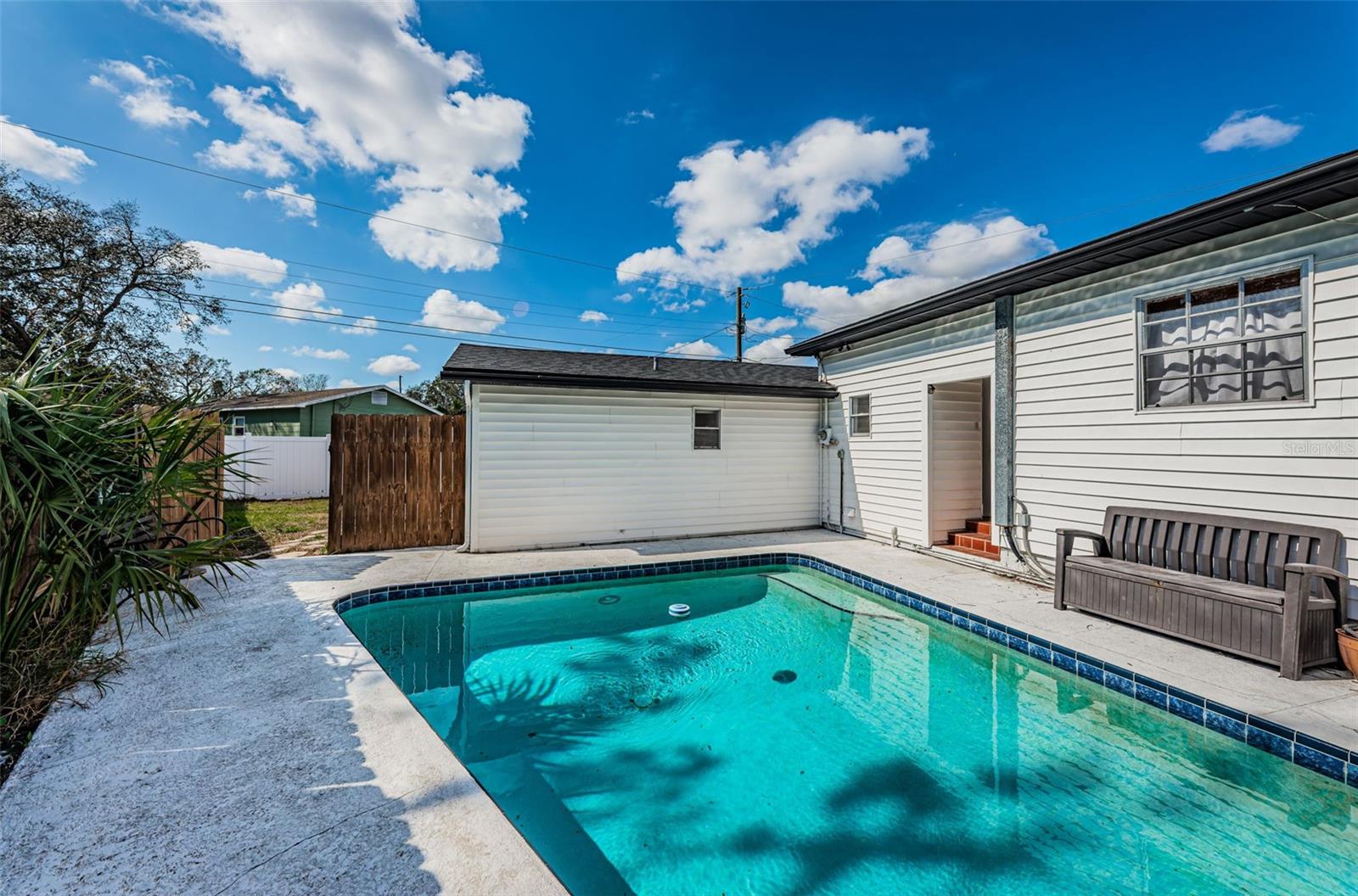 pool to fenced in yard