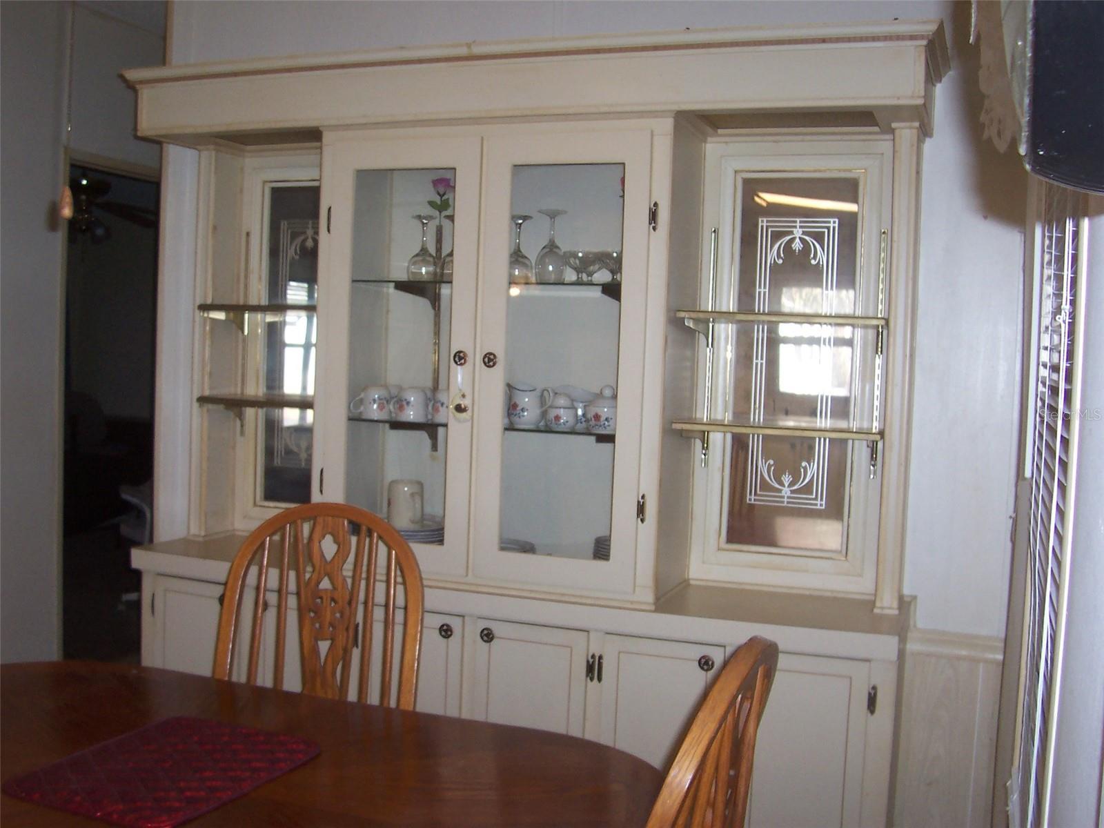 Loads of space in the built in China Cabinet.