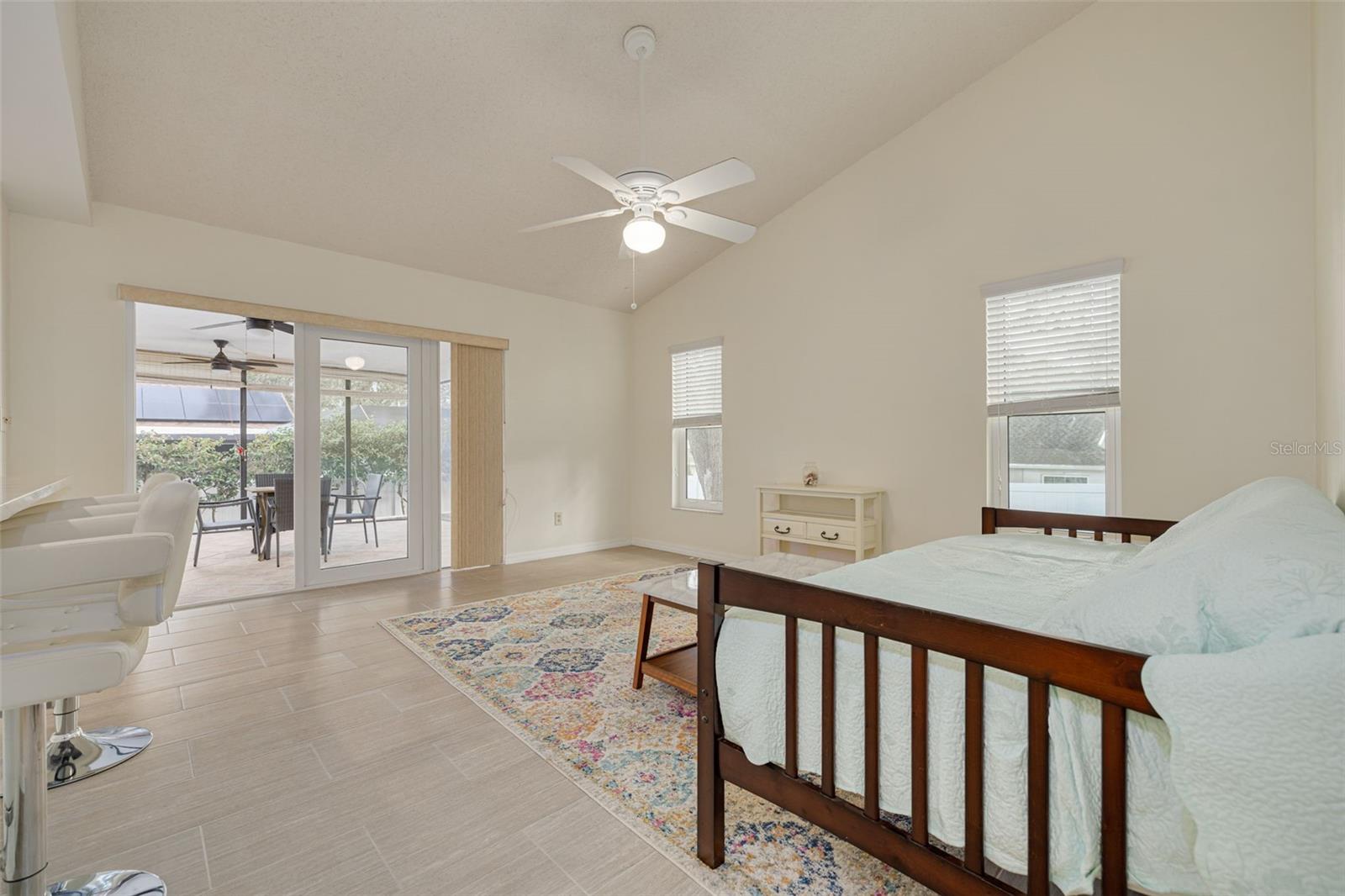 Family room facing screened Lanai