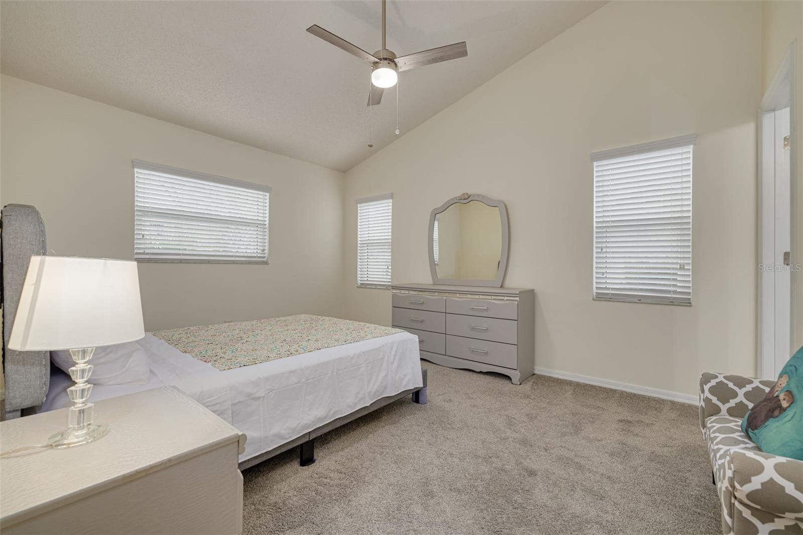 Master Bedroom, vaulted ceiling and ensuite bath