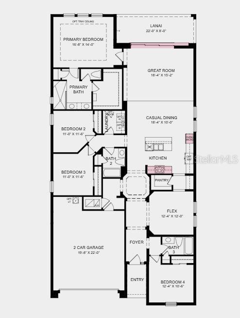 Structural options added include: Gourmet kitchen, pocket sliding glass doors, 8' interior doors, tray ceiling package, and outdoor kitchen rough-in.