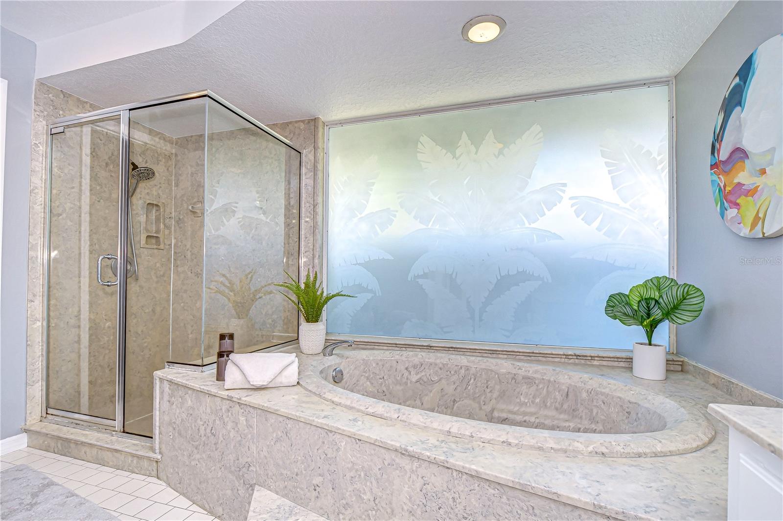 Soaking tub and large  shower!