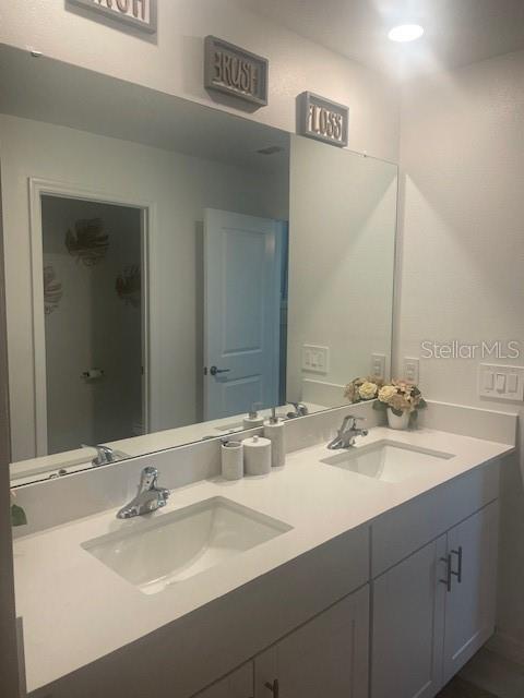 Master bathroom double sinks