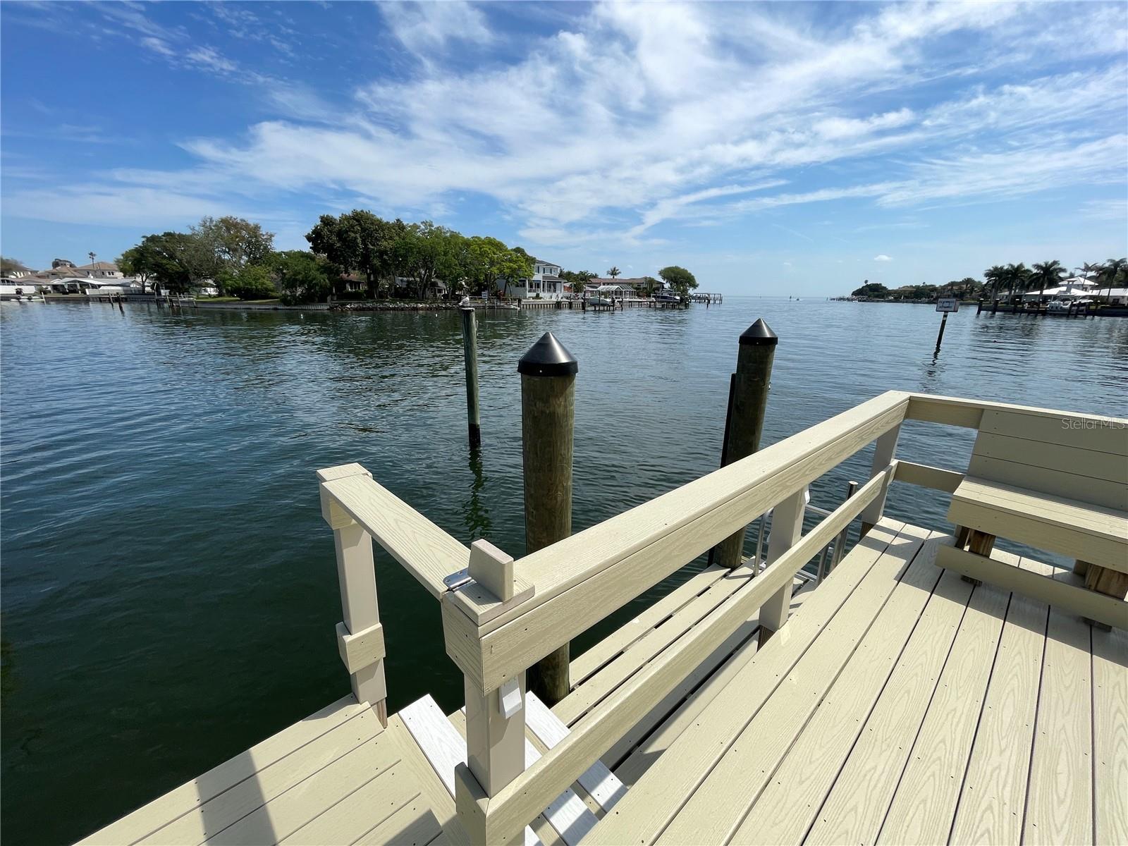 Composite decking on docks.  This is the larger of the 2 docks.