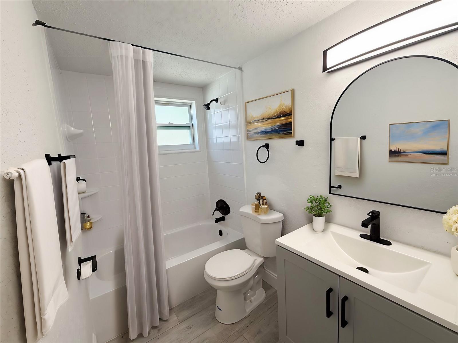 Virtually Staged Main Bathroom