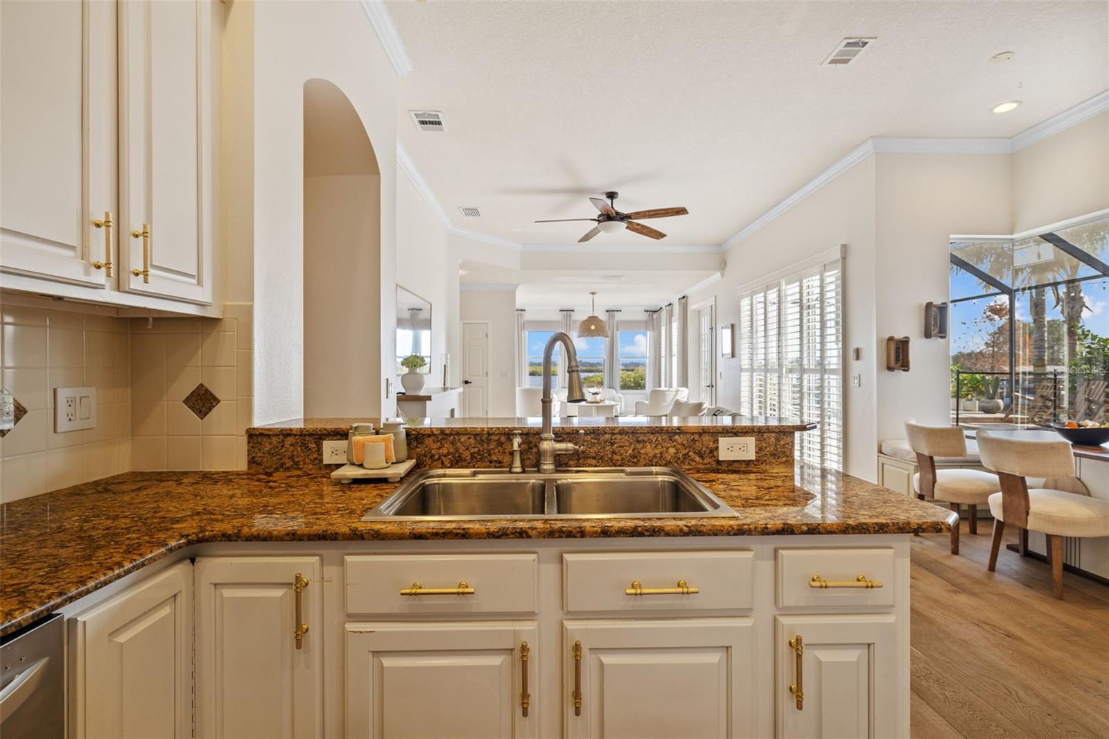 Kitchen with water views