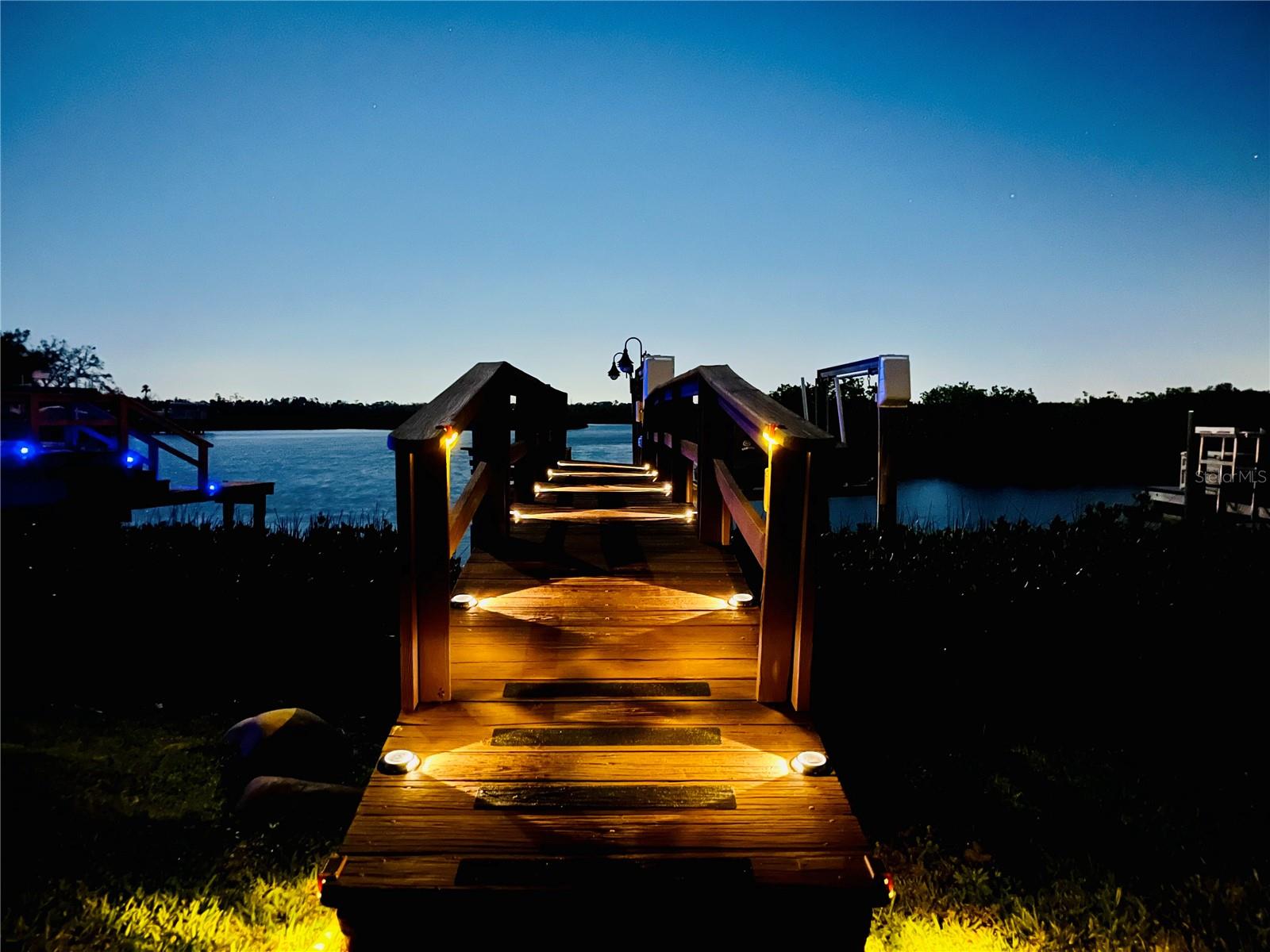 Dock and water at night!