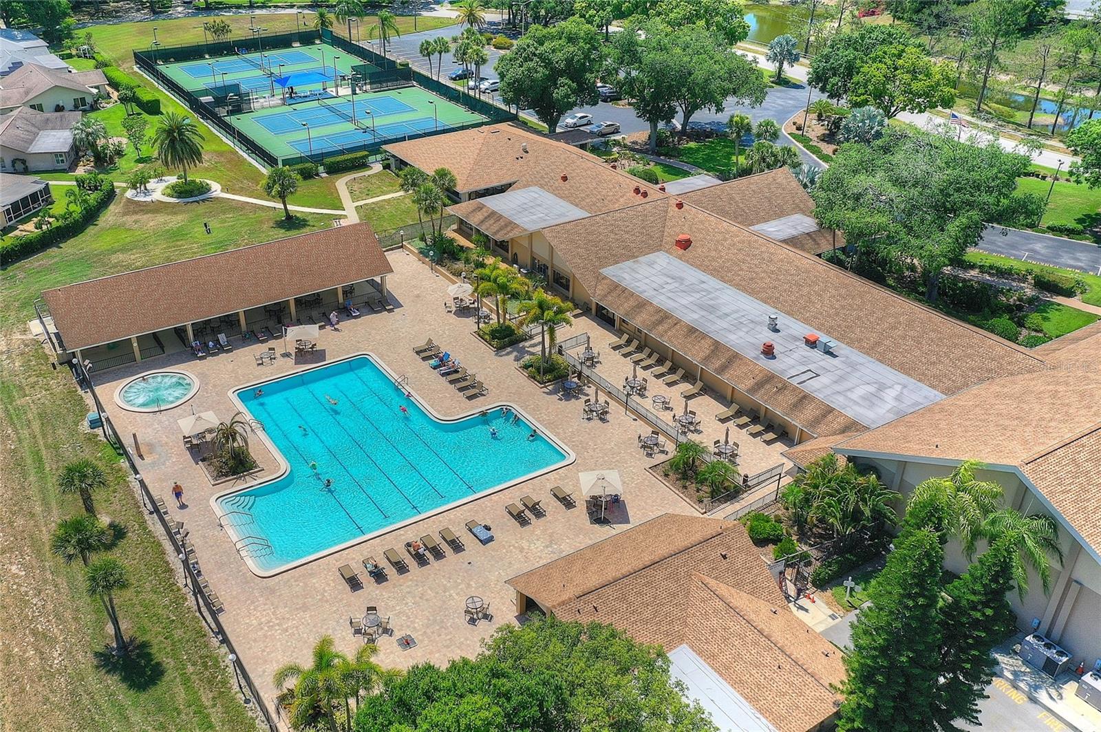 An aerial view of the main clubhouse area!