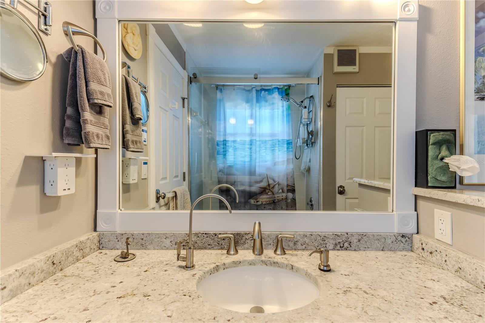 Granite Counter, Mirror + Water Filter