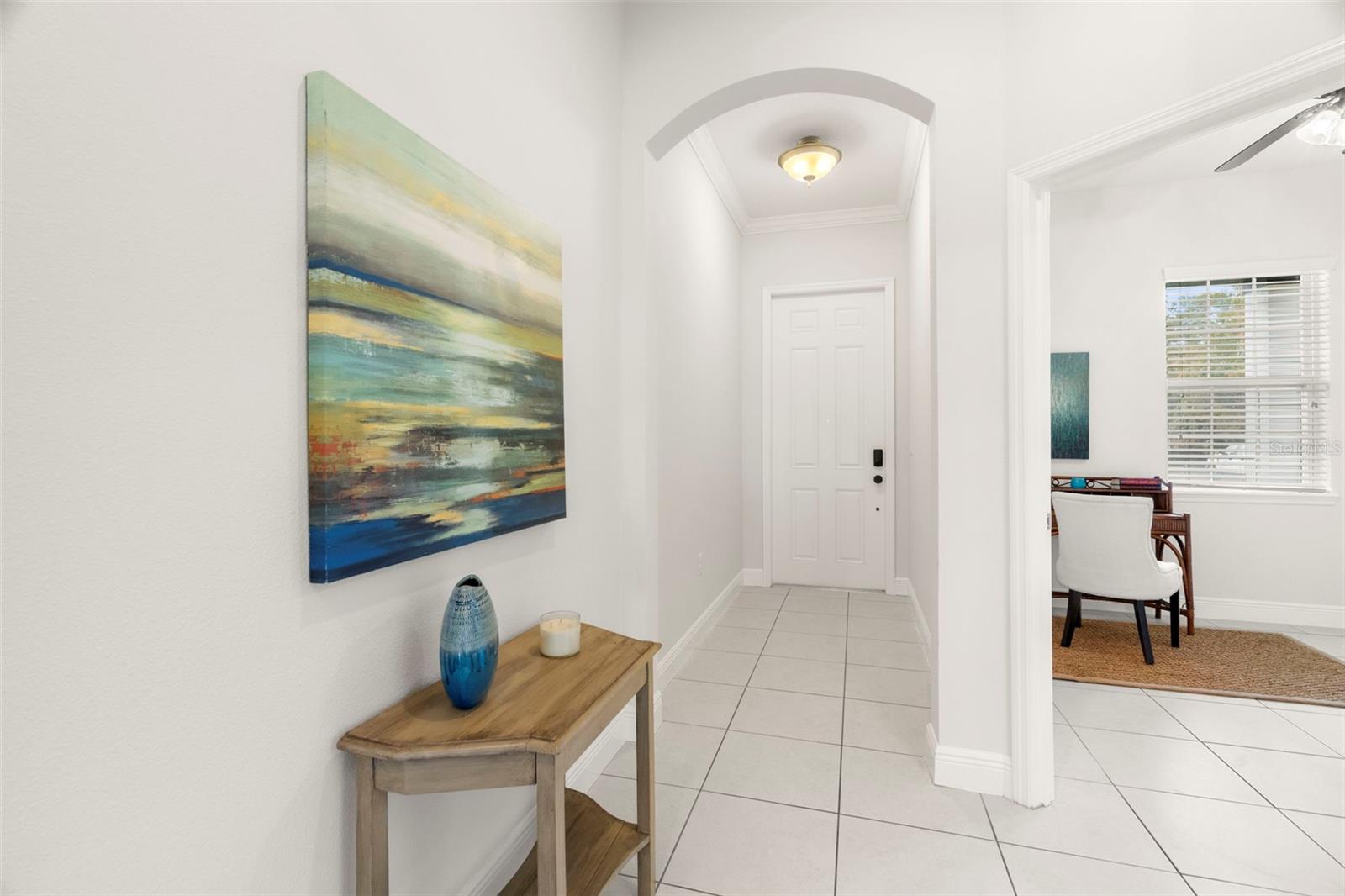 entry way with bedroom off the front