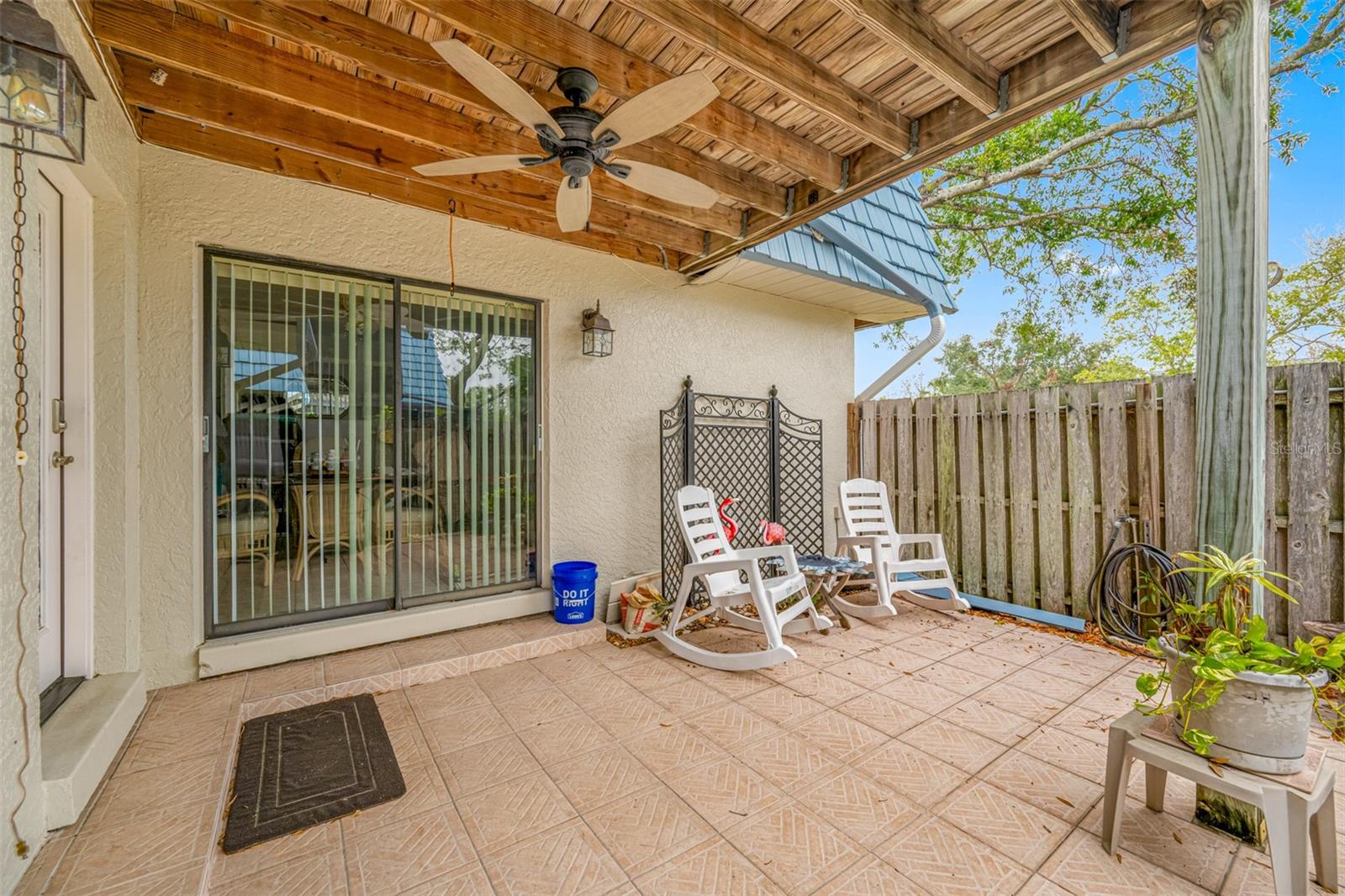 Downstairs covered patio