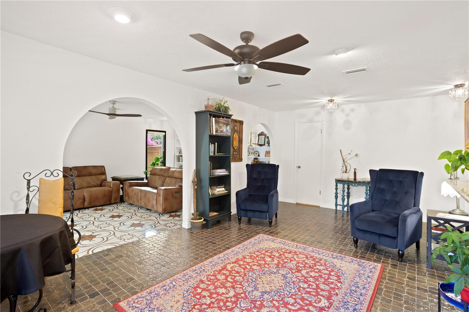 Dining room with archways to living room