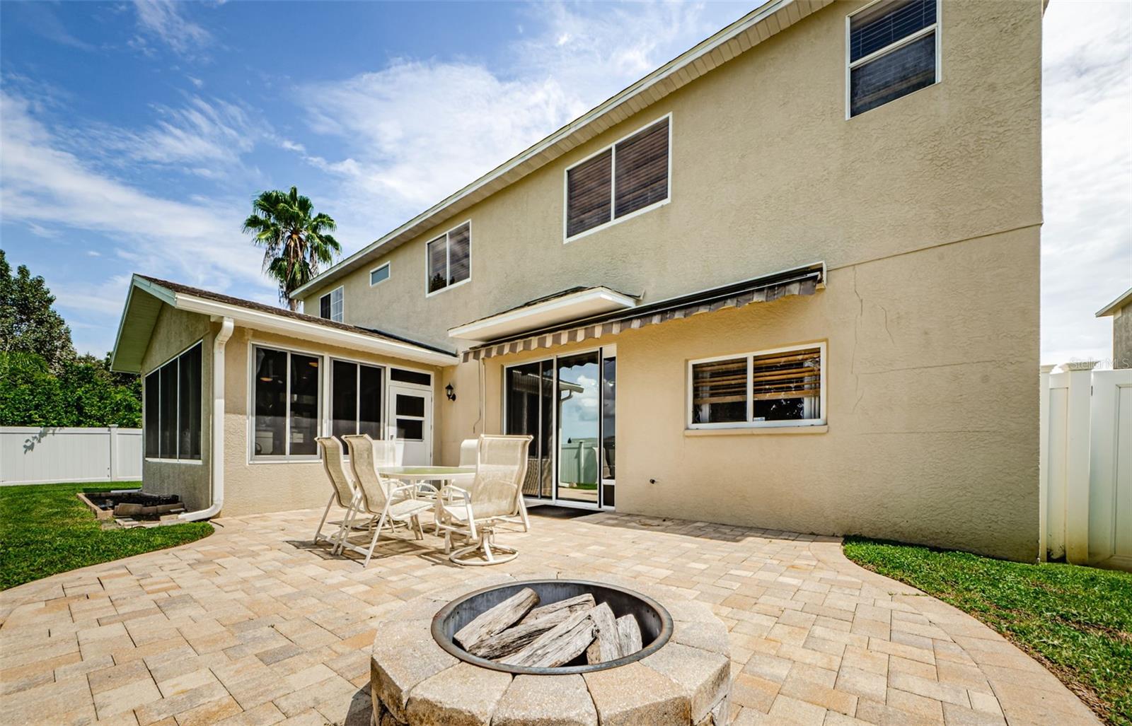 Large Fenced In Backyard w/ Pavers & Firepit