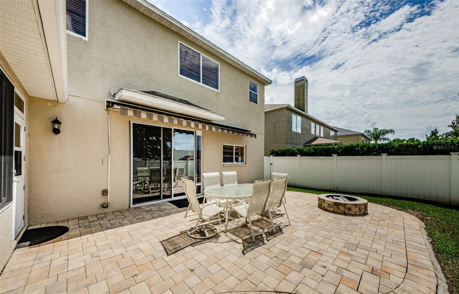 Large Fenced In Backyard w/ Pavers & Firepit