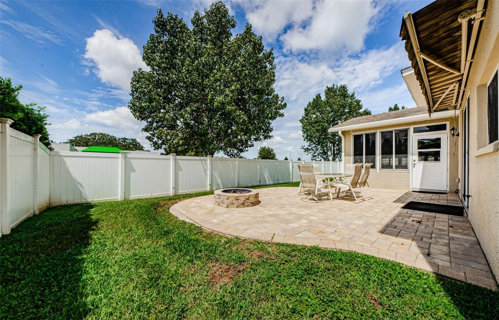 Large Fenced In Backyard w/ Pavers & Firepit