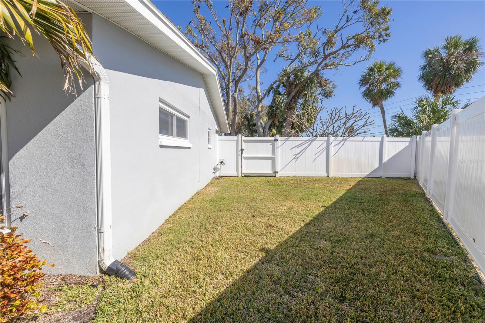 Vinyl fenced yard