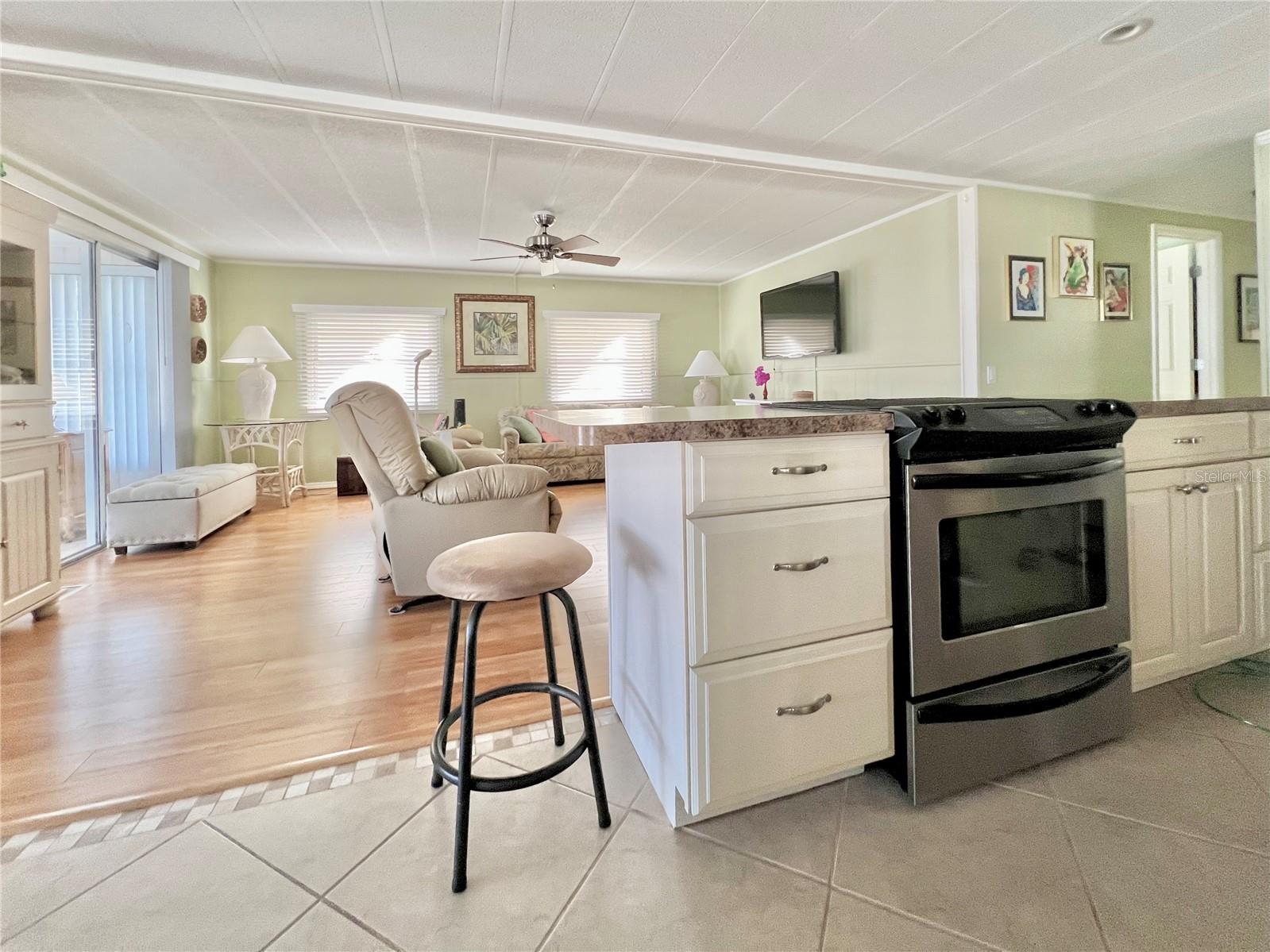 Nice Island in the kitchen with stove