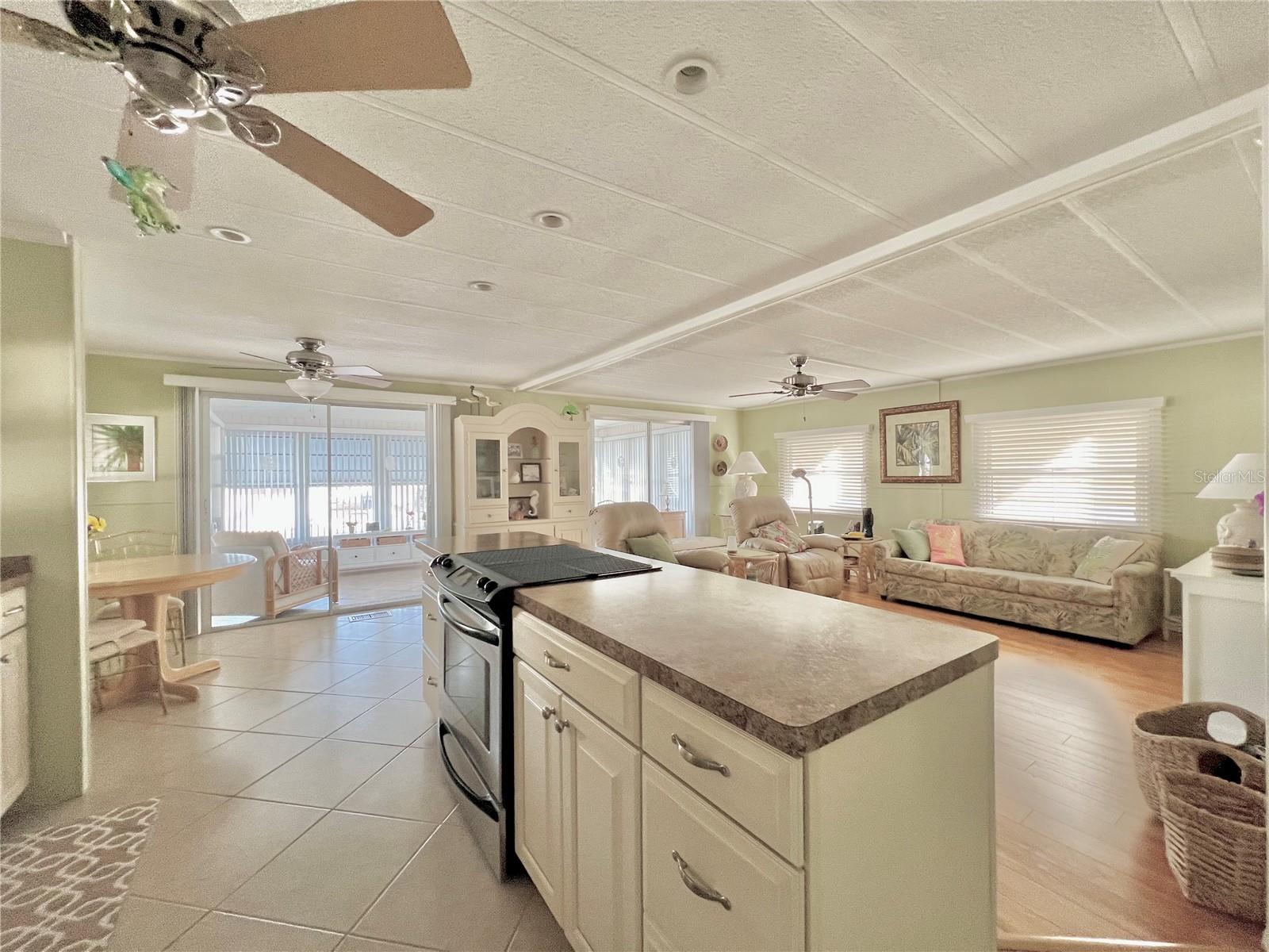 kitchen into living room