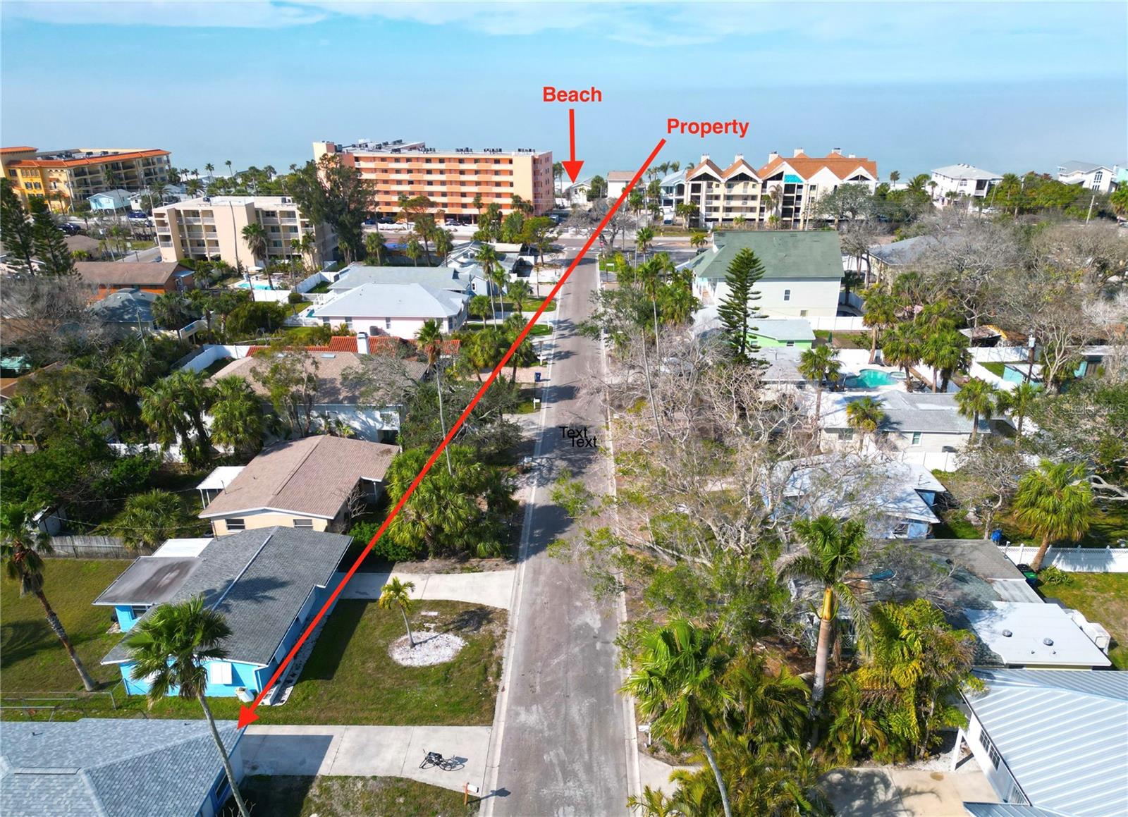 Aerial view to beach