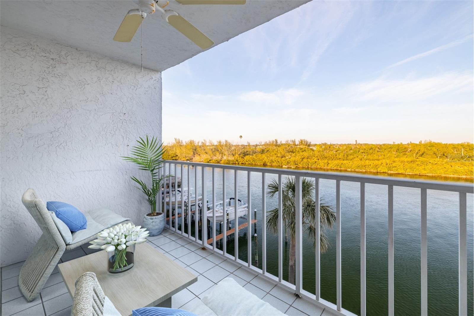 Virtually Staged - Overlooking the Intracoastal Waterway, you’ll love watching the boats glide by and the dolphins play!