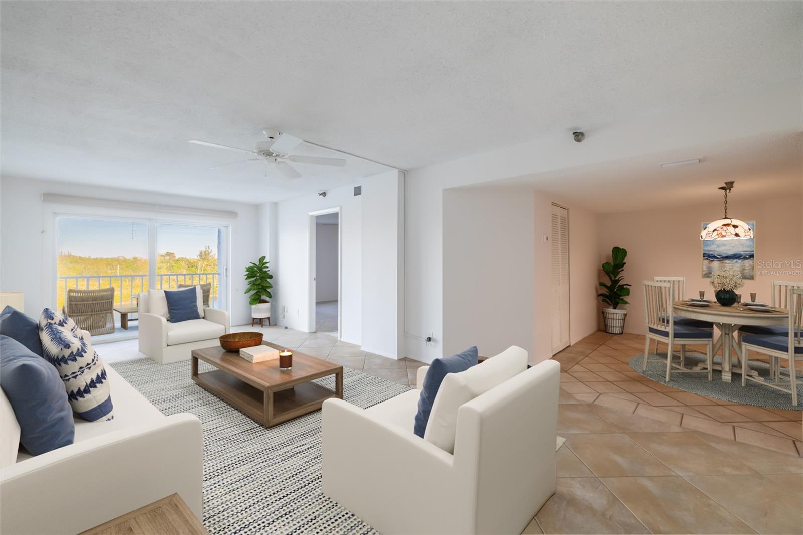 Virtually Staged - Living/Dining Room combo - great for entertaining.