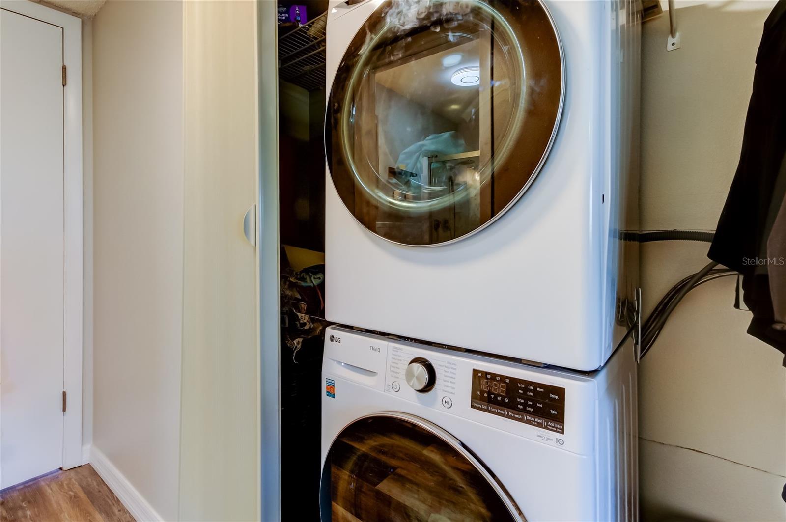 Full size washer and dryer in master closet