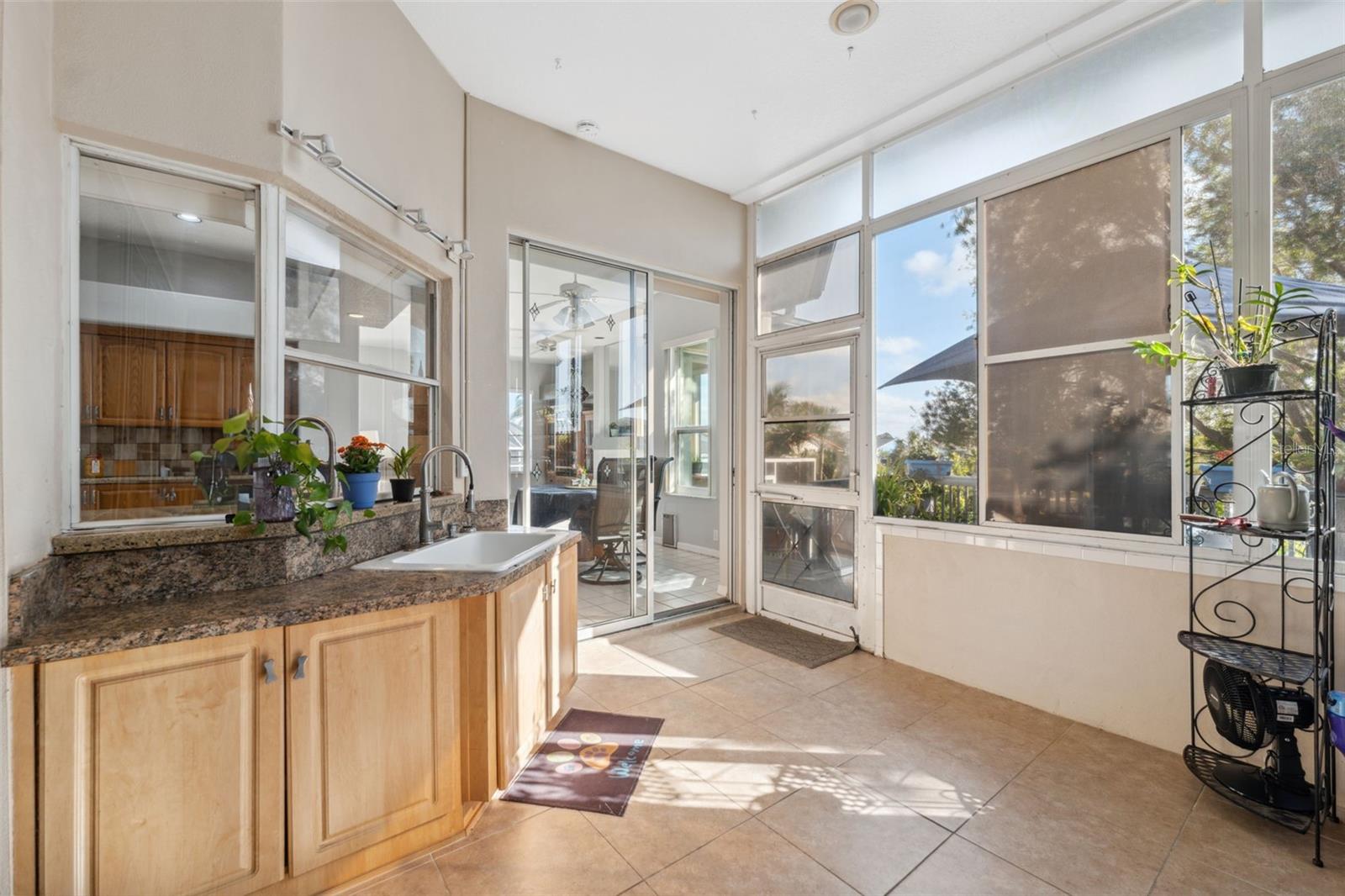 Large Enclosed Lanai with sink