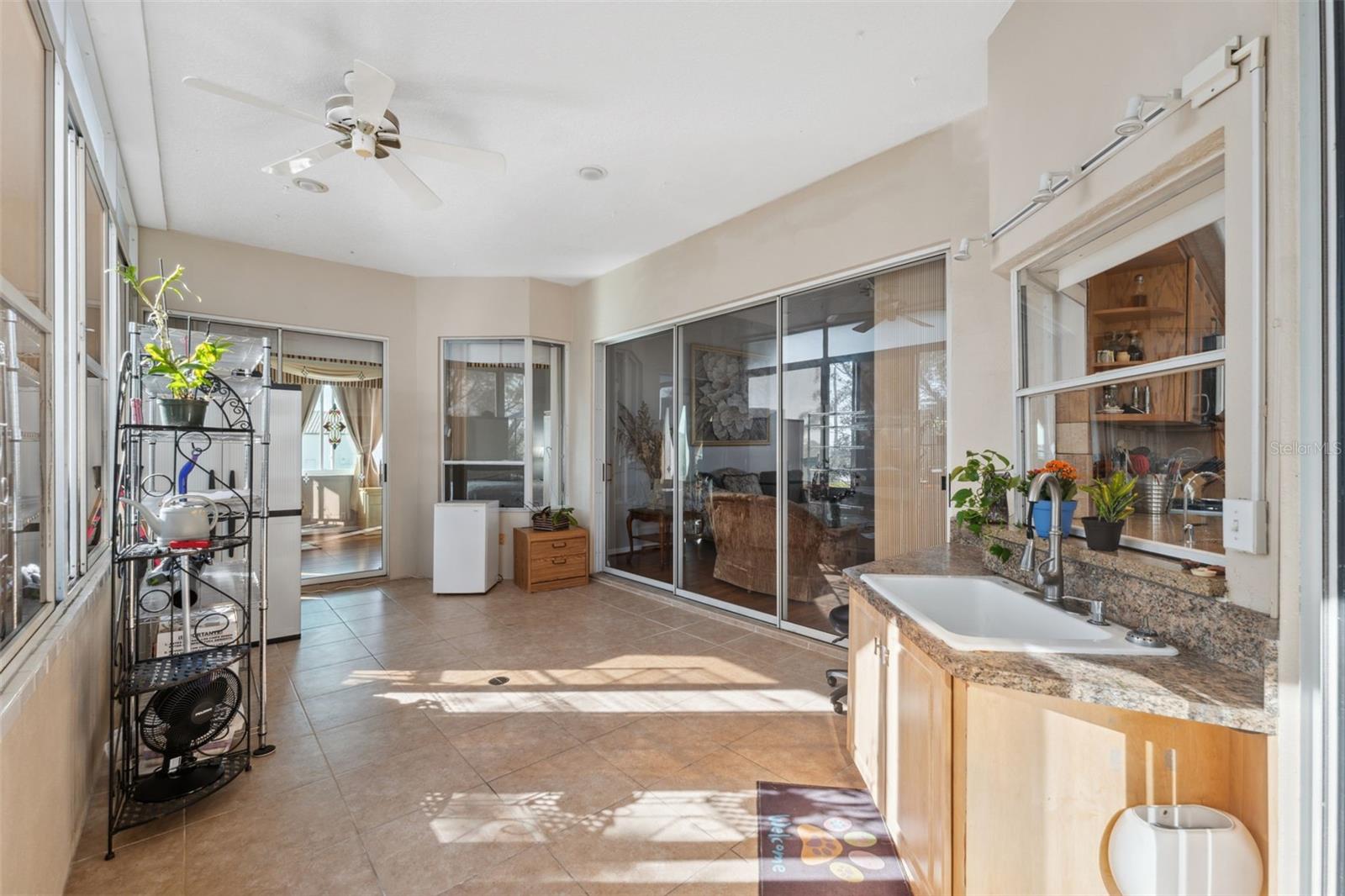 Large Enclosed Lanai with sink