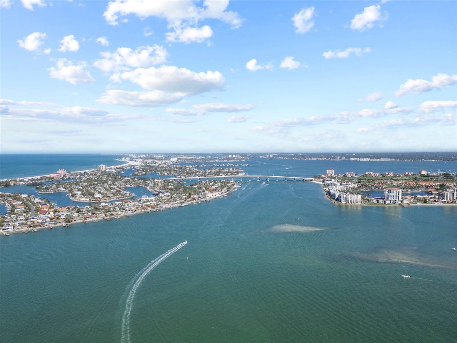 Aerial view looking north towards Isla Del Sol and St Pete Beach