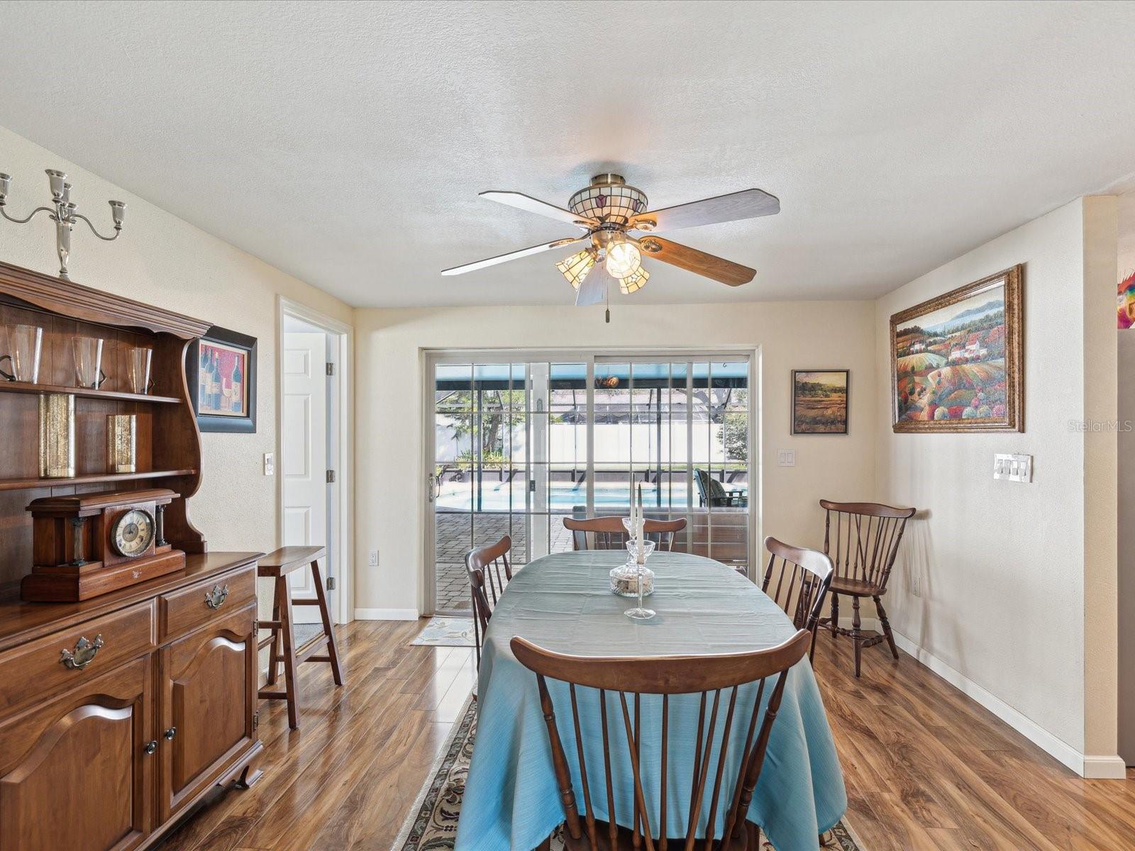 Dining Room w/ Views to the Pool & Patio Area