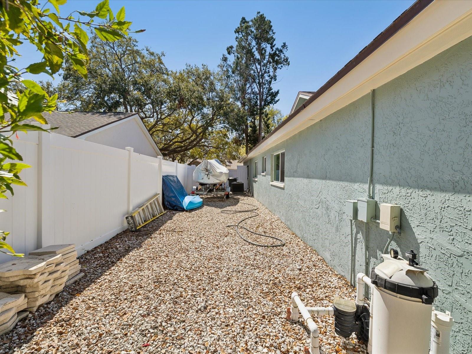 Side Yard w/ Plenty of Room for a Boat, Trailer or RV