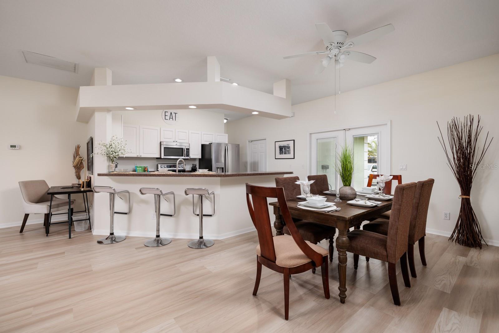 French Doors lead to your covered patio and grilling area.