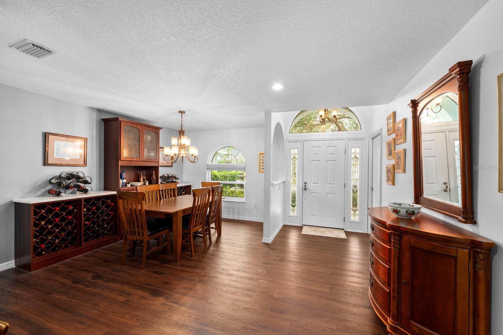 Entry way and dining room