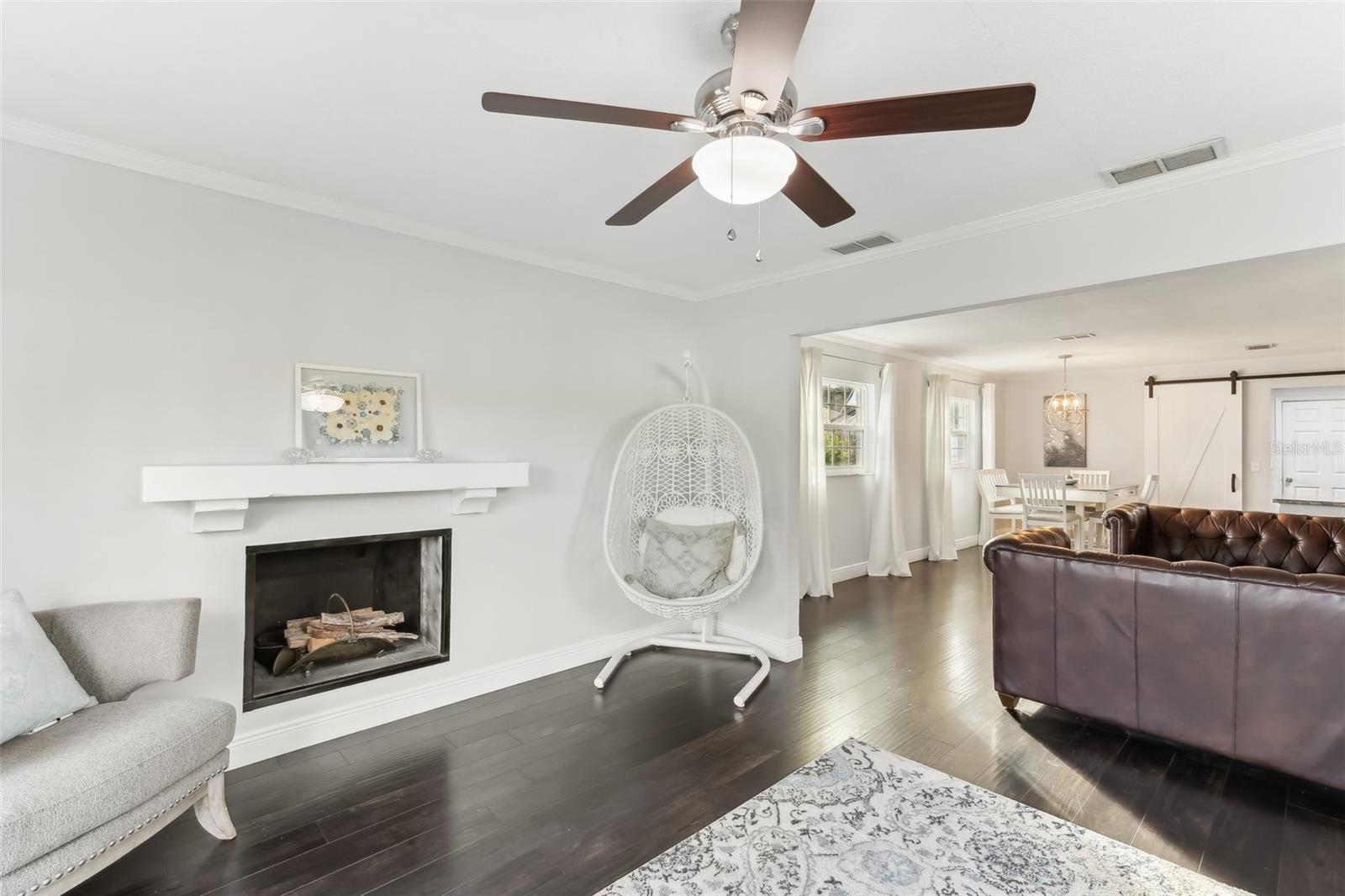 Family Room w/Wood Burning Fireplace