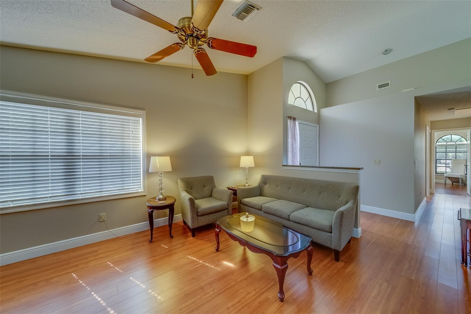 Living Room with High Ceilings