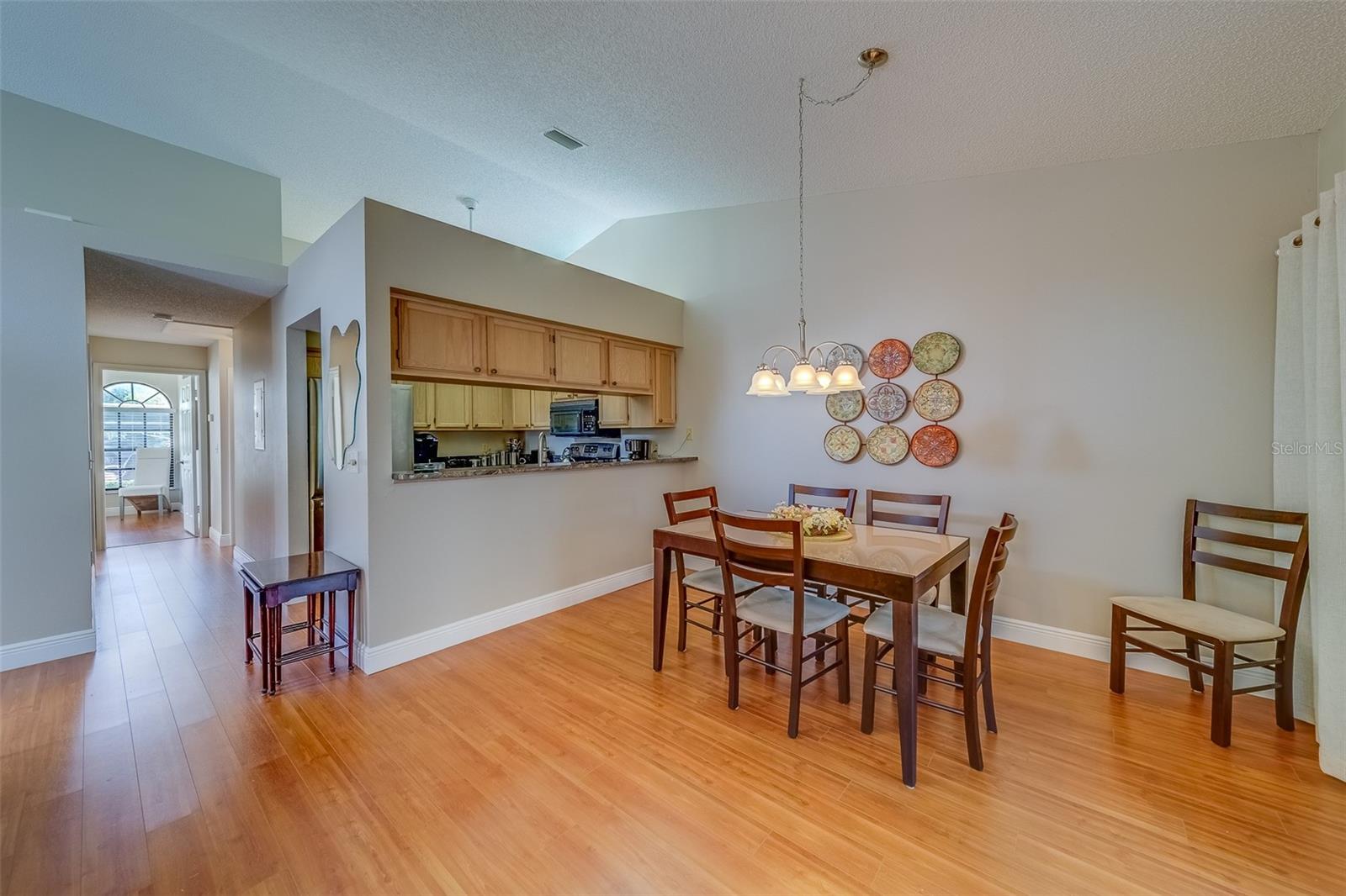 Dining Room with High Ceilings