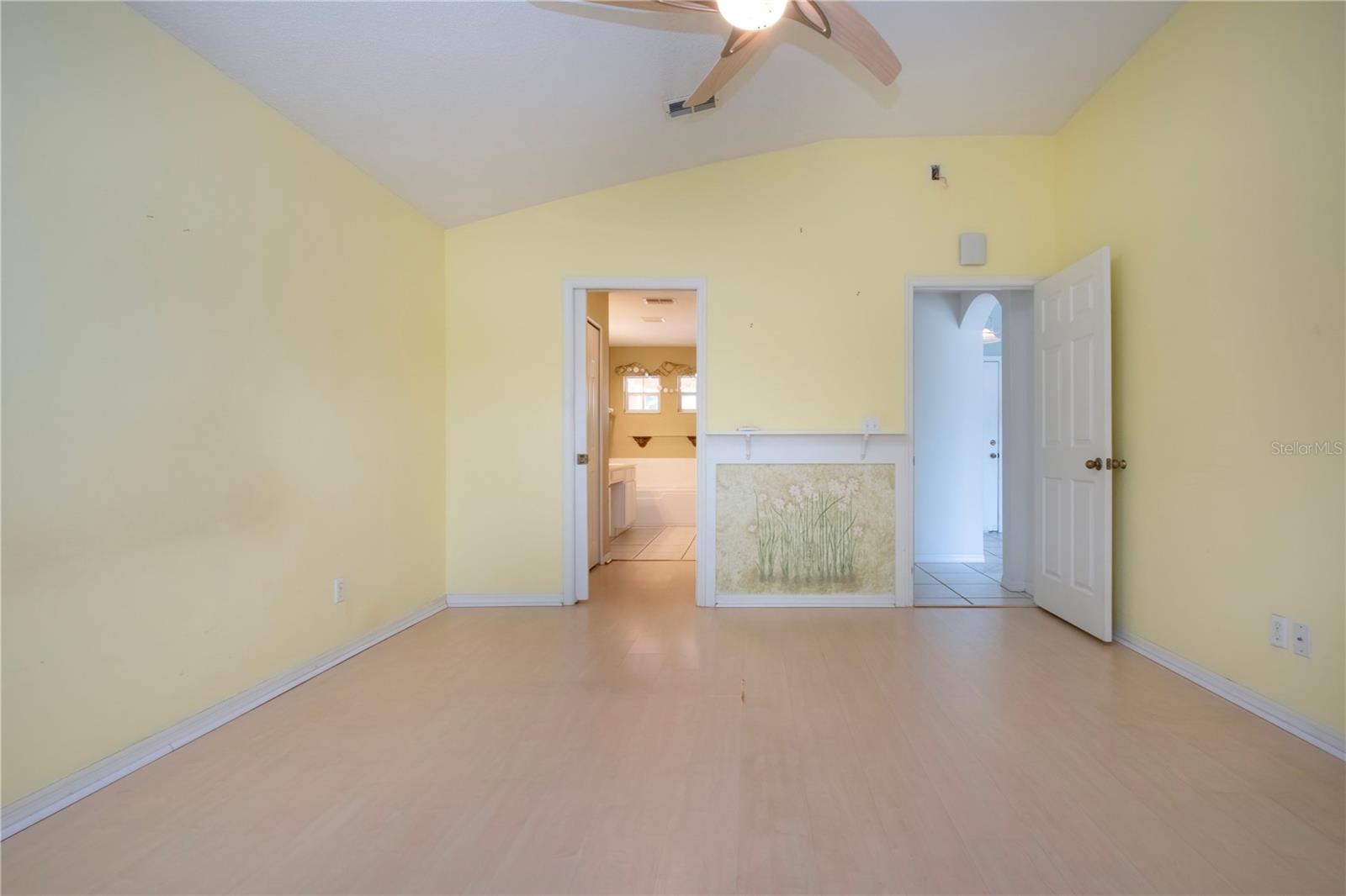 Primary Bedroom w/entrance to Primary Bathroom