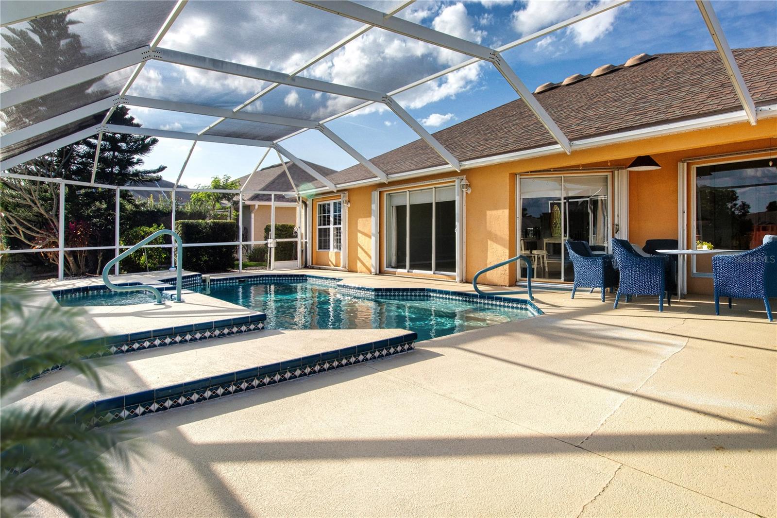 Staged Large Entertainment area by Pool & Spa